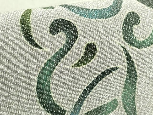平和屋着物●極上　綴れ　太鼓柄袋帯　作家物　唐草文　銀糸　逸品　DZAB4780kh6