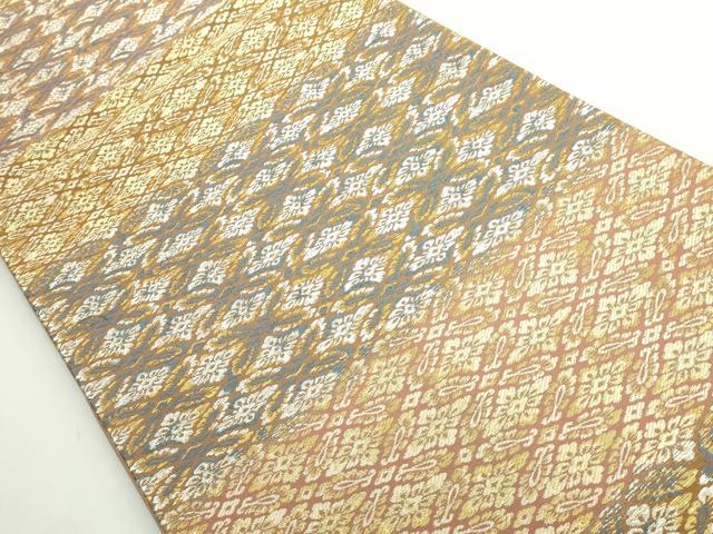平和屋着物●極上　銀座もとじ　六通柄袋帯　唐織　花菱文　金銀糸　逸品　DZAB4784kh6
