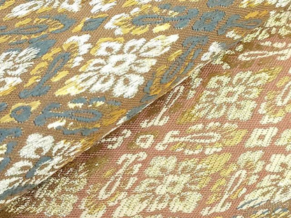 平和屋着物●極上　銀座もとじ　六通柄袋帯　唐織　花菱文　金銀糸　逸品　DZAB4784kh6