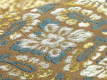 平和屋着物●極上　銀座もとじ　六通柄袋帯　唐織　花菱文　金銀糸　逸品　DZAB4784kh6