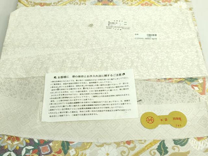平和屋着物●極上　織匠十一代目 篠屋宗兵衛 謹製　綴れ唐織　六通柄袋帯　唐織　正倉院花唐草　金銀糸　証紙・反端付　逸品　DZAB4789kh6