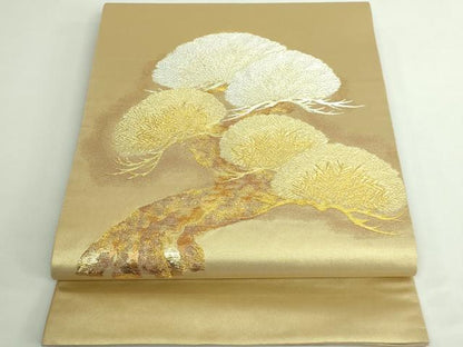 平和屋着物●極上　銀座きしや　太鼓柄袋帯　老松　金銀糸　純金箔錦　逸品　DZAB4790kh6