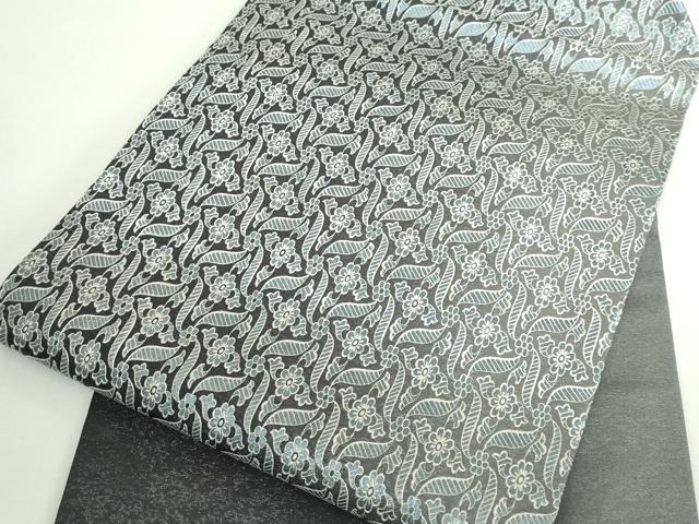 平和屋本店●極上　金彩友禅　卓越技能者・名工・和田光正　九寸名古屋帯　舞花文　銀彩　紙付き　逸品　DZAB4797kh6