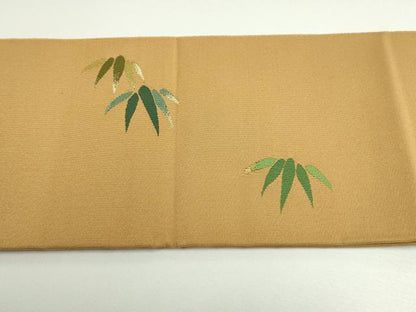 平和屋着物●極上　西陣　小川英謹製　爪掻き本綴れ　つけ帯　笹竹　金糸　逸品　DZAB4801kh6