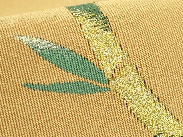 平和屋着物●極上　西陣　小川英謹製　爪掻き本綴れ　つけ帯　笹竹　金糸　逸品　DZAB4801kh6