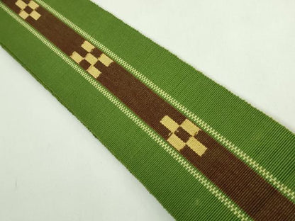 平和屋着物●極上　男性　沖縄県伝統工芸品　八重山ミンサー　手織り　角帯　綿　逸品　未使用　DZAB4803kh6