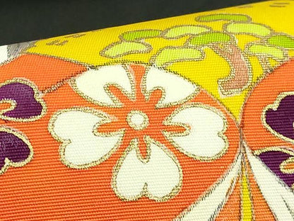 平和屋本店●極上　銀座　志ま亀　塩瀬　九寸名古屋帯　かぐや姫　黒地　金彩　たとう紙付き　逸品　DZAB4809kh6