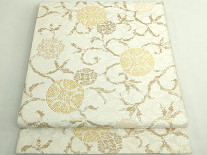 平和屋着物●極上　六通柄袋帯　花唐草　金糸　逸品　DZAB4815kh6