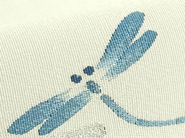 平和屋着物●極上　爪掻き本綴れ　石川つづれ　八寸名古屋帯　とんぼ　銀糸　逸品　DZAB4818kh6