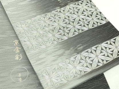 平和屋着物●極上　金彩友禅　卓越技能者・名工・和田光正監修　華陽　太鼓柄袋帯　七宝花文　銀彩　逸品　DZAB4821kh6