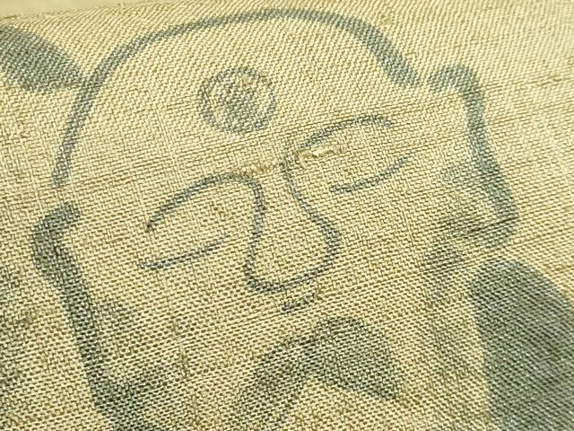 平和屋着物●極上　野蚕糸工房　太鼓柄袋帯　作家物　真綿紬　地蔵　証紙付き　逸品　DZAB4823kh6