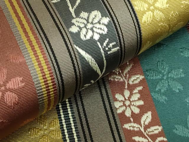 平和屋着物●極上　本場筑前博多織　両面　全通柄袋帯　花間道　逸品　DZAB4827kh6