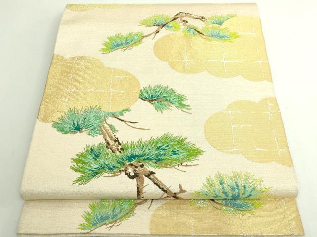 平和屋本店●最高級　龍村平蔵製　太鼓柄　本袋帯　繍松文　金糸　逸品　DZAB4834kh6
