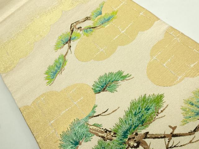 平和屋本店●最高級　龍村平蔵製　太鼓柄　本袋帯　繍松文　金糸　逸品　DZAB4834kh6