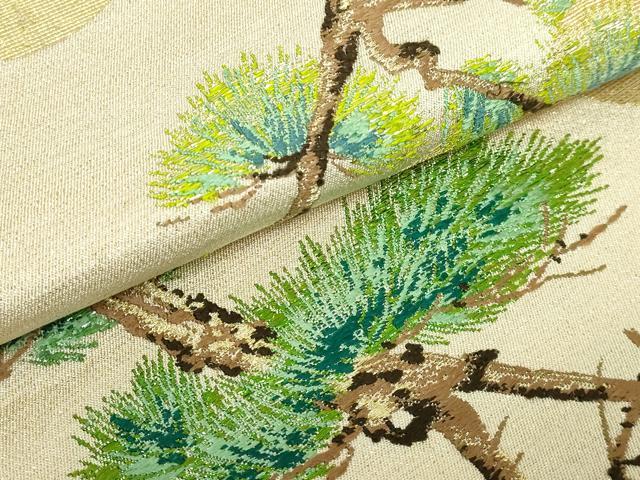 平和屋本店●最高級　龍村平蔵製　太鼓柄　本袋帯　繍松文　金糸　逸品　DZAB4834kh6