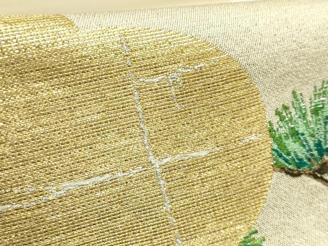 平和屋本店●最高級　龍村平蔵製　太鼓柄　本袋帯　繍松文　金糸　逸品　DZAB4834kh6