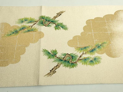 平和屋本店●最高級　龍村平蔵製　太鼓柄　本袋帯　繍松文　金糸　逸品　DZAB4834kh6