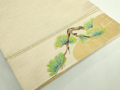 平和屋本店●最高級　龍村平蔵製　太鼓柄　本袋帯　繍松文　金糸　逸品　DZAB4834kh6