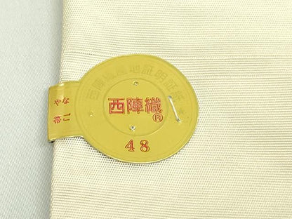 平和屋着物●極上　1854年創業　帯屋捨松　九寸名古屋帯　花唐草　証紙付き　逸品　未使用　DZAB4837kh6