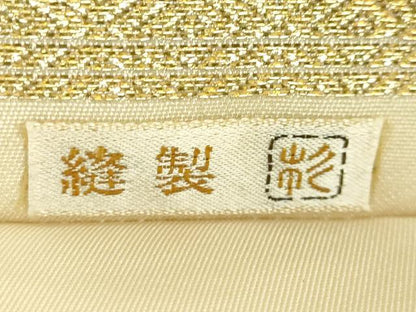 平和屋本店●極上　銀座きしや　全通柄袋帯　金地に百花入扇詰　金銀糸　たとう紙・共箱付き　逸品　DZAB4842kh6