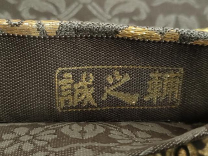 平和屋本店●極上　本場筑前博多織　大倉織物　誠之輔　全通柄袋帯　流水取華文　金糸　証紙・共箱付き　逸品　DZAB4843kh6