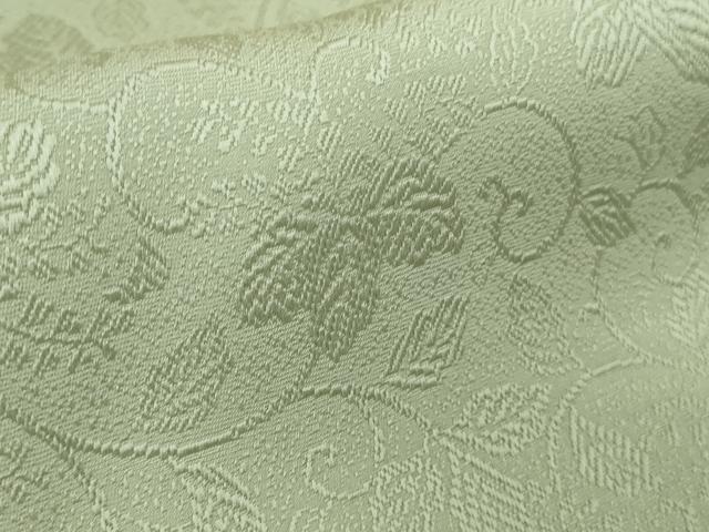 平和屋着物●極上　無地絵羽訪問着　桐唐草地紋　色無地　柳鼠色　反端付き　ロング丈　逸品　未使用　DZAB4852kh6