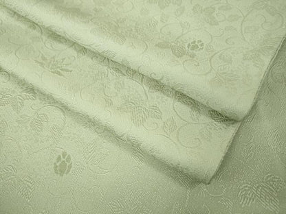 平和屋着物●極上　無地絵羽訪問着　桐唐草地紋　色無地　柳鼠色　反端付き　ロング丈　逸品　未使用　DZAB4852kh6