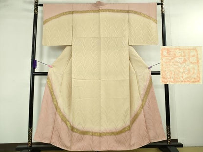 平和屋着物●極上　皇室献上作家　北出与三郎　訪問着　大王松　暈し染め　金彩　逸品　DZAB4860kh6