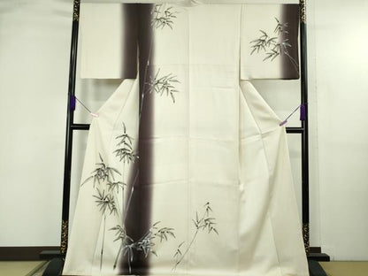 平和屋着物●極上　訪問着　笹竹　暈し染め　さが美扱い　反端付き　逸品　DZAB4861kh6