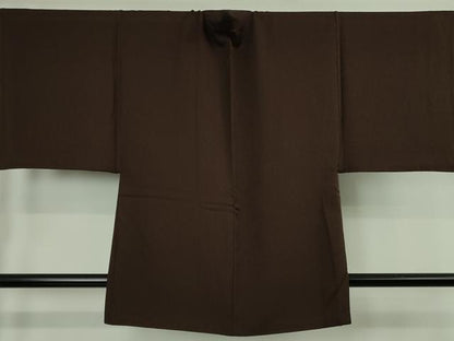 平和屋着物∞極上　男性　長羽織　黒鳶色　逸品　DZAB4865kh6