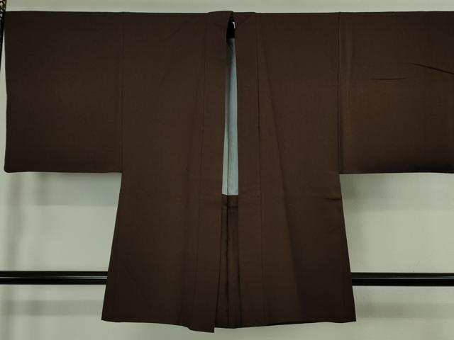 平和屋着物∞極上　男性　長羽織　黒鳶色　逸品　DZAB4865kh6