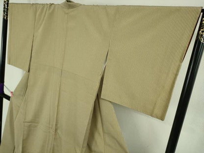平和屋着物●極上　本塩沢　縞　枯色×濃藍色　大丸織物謹製　証紙付き　逸品　DZAB4874kh6