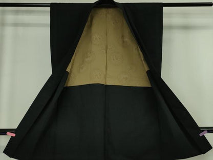 平和屋着物∞極上　男性　袖なし羽織　髭紬地　黒地　逸品　DZAB4880kh6