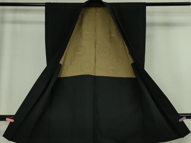 平和屋着物∞極上　男性　袖なし羽織　髭紬地　黒地　逸品　DZAB4880kh6