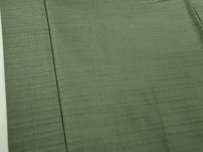 平和屋着物∞極上　男性　長羽織　紬地　深川鼠色地　逸品　DZAB4883kh6