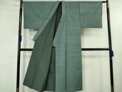 平和屋着物●極上　男性　菅原工房　漢方染紬　ひら織　錦秀　明華　色無地　御召御納戸色　証紙付き　逸品　DZAB4887kh6