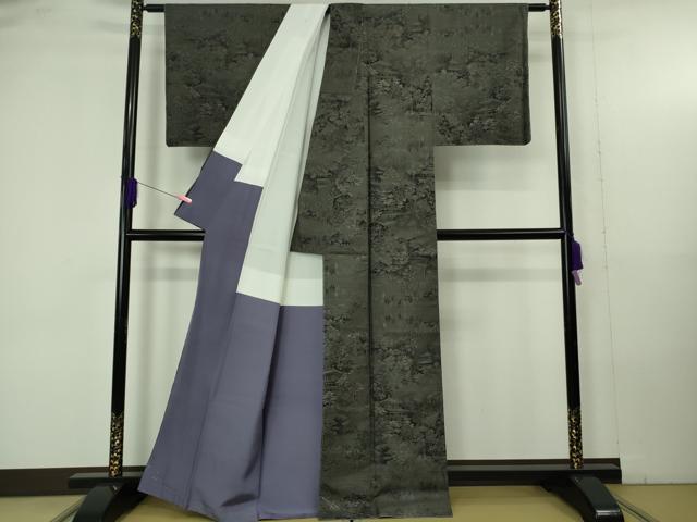 平和屋着物●極上　都喜ヱ門 本場大島紬 天上総絣　9マルキ　純泥染　京都名勝十五景　藤絹織物謹製　証紙付き　逸品　未使用　DZAB4892kh6