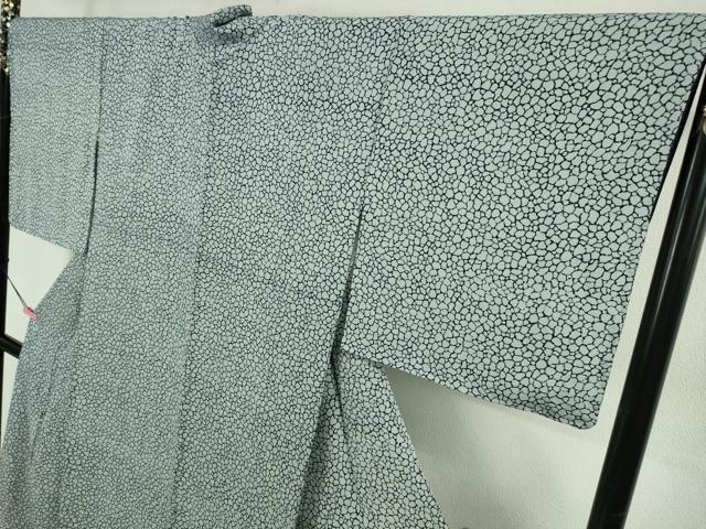 平和屋本店●極上　藍造り国選定無形文化財　藍師・佐藤昭人　藍香房　小紋　氷割文　逸品　未使用　DZAB4898kh6