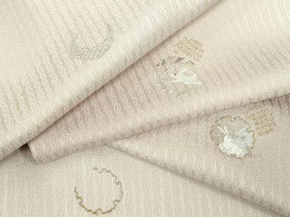 平和屋着物●極上　訪問着　刺繍　兎　うさぎ　雪輪　暈し染め　金銀糸　逸品　未使用　DZAB4900kh6