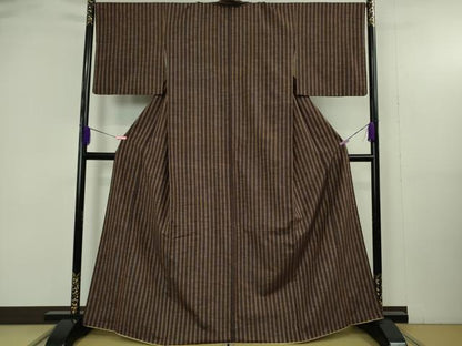 平和屋着物●極上　青山みとも　紬　縞　逸品　DZAB4901kh6