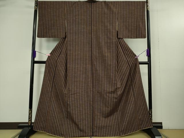 平和屋着物●極上　青山みとも　紬　縞　逸品　DZAB4901kh6