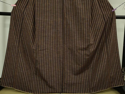 平和屋着物●極上　青山みとも　紬　縞　逸品　DZAB4901kh6