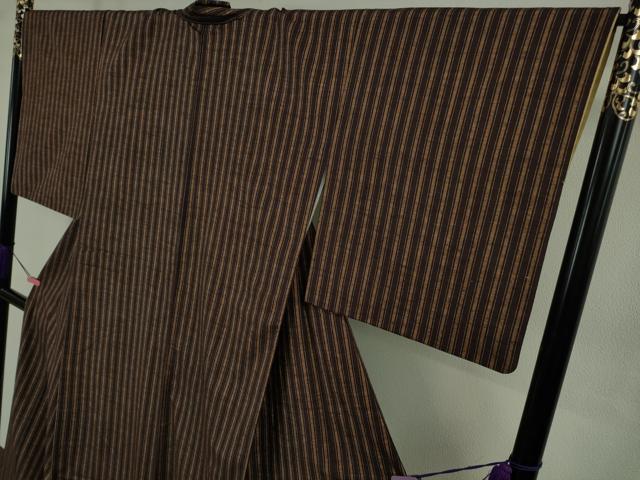 平和屋着物●極上　青山みとも　紬　縞　逸品　DZAB4901kh6