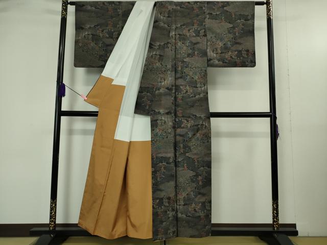 平和屋着物●極上　都喜ヱ門　本場大島紬　9マルキ　泥染　元禄舞姿　藤絹織物謹製　証紙・鑑定書付き　逸品　DZAB4902kh6