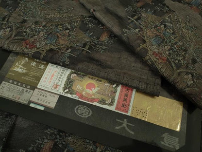 平和屋着物●極上　都喜ヱ門　本場大島紬　9マルキ　泥染　元禄舞姿　藤絹織物謹製　証紙・鑑定書付き　逸品　DZAB4902kh6
