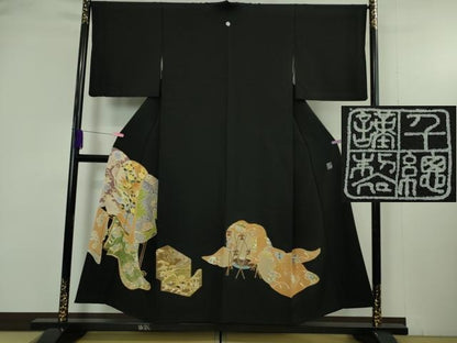 平和屋本店●極上　創業460年・千總　訪問着　駒刺繍　誰が袖　金彩　逸品　DZAB4907kh6