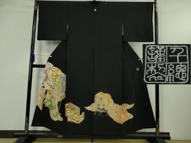 平和屋本店●極上　創業460年・千總　訪問着　駒刺繍　誰が袖　金彩　逸品　DZAB4907kh6