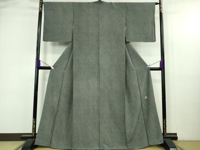 平和屋着物●極上　江戸小紋　新井梅春　重要無形文化財彫　秘伝極型江戸小紋　鮫小紋柄　黒×白　反端付き　逸品　未使用　DZAB4909kh6