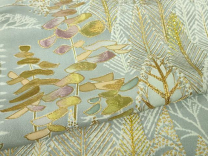 平和屋本店●極上　創業460年・千總　色留袖　背抜き仕立て　刺繍　樹林文　淡藤色地　金糸　三越扱い　逸品　DZAB4912kh6