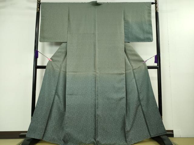 平和屋着物●極上　訪問着　お召地　唐草地紋　暈し染め　逸品　未使用　DZAB4913kh6